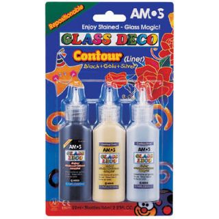 gold 22ml amos peelable glass art paint outliner