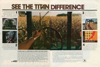 1980 john deere 8820 titan combine 2 page tractor ad