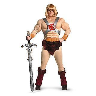 Mens Adult Masters Of The Universe Deluxe Muscle Chest He Man Warrior 