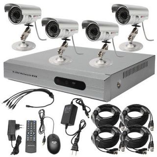 4CH CCTV DVR Kit Cameras Night Vision Video Security System Network 