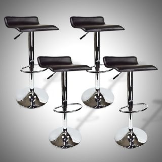 New Modern Bar Stool Black Swivel Bombo Chair Pub Barstools Chrome 