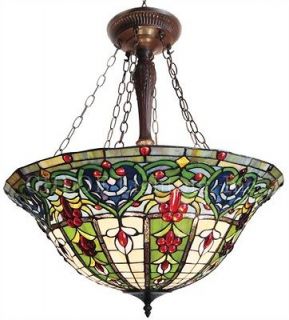 Handcrafted Victorian Styled Tiffany Style Stained Glass Pendant Lamp 
