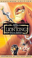 The Lion King (VHS, 2003, Platinum Edition; Features an All New Song)