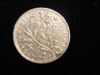 rare 1968 vintage france 1 2 franc coin one day