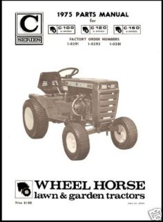 wheel horse c series parts manual no c 100 120