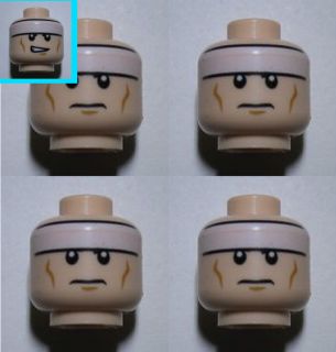 LEGO Batman LOT 4 ORIGINAL Flesh Dual Two 2 Sided Head Face Minifig 