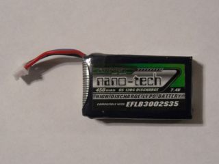 Turnigy nano tech 450mAh 2S 65 130C Lipo Pack (E flite Blade 130X)