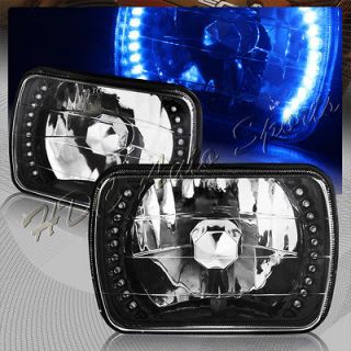 x6 H6054 Sealed Beam Replacement Blue LED Black/Chrome Clear 