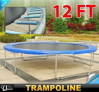 New High Quality 12 Ft Round Trampoline 4 legs With Frame Blue Pad