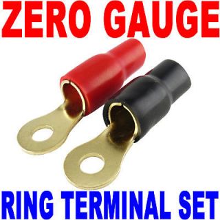 Gauge Wire Cable Ring Terminal Connectors Red and Black Boots Zero 