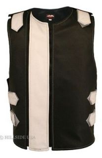 MADE IN USA BLACK WHITE BULLET PROOF STYLE SWAT TEAM MOTORCYCLE VEST