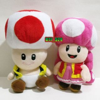 New Super Mario Brothers Plush Figure ( Red Toad and Toadette )