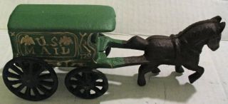 reproduction cast iron horse us mail wagon 128  11 99 buy 