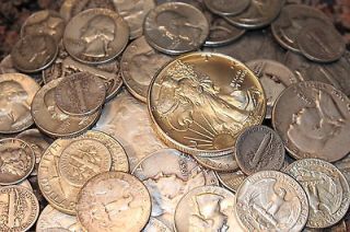 OUNCES Pre 1965, 90% SILVER Coins Not JUNK, Dollars Halves Quarters 