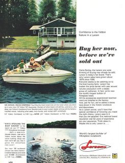 1968 larson Boats Volero 19 Comboard 17 Volero 177 Boat Print AD