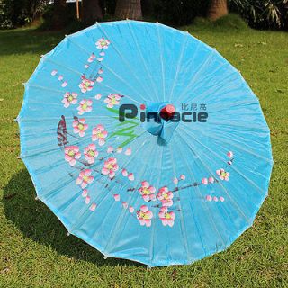 22 Hand Made Japanese Chinese blue Bamboo Parasol Umbrella Asian 