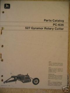 John Deere 527 Gyramor Rotary Cutter Mower Parts Catalog Manual