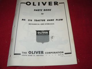 oliver tractor 218 tractor gang plow dealer s parts book