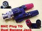 pcs BNC Male Plug to Dual Banana jack Female Binding post 3/4 center 