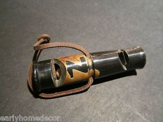 Antique Style Rev War Era Double Sided Horn Signal Whistle Military 