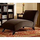 Bella Chaise Dark Brown Lounge Chair Sofa Couch Living Room Office 