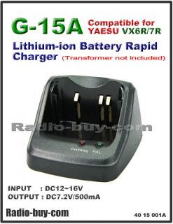 15A Rapid Charger Compatible for Yaesu VX 6R & VX 7R, CD 15A