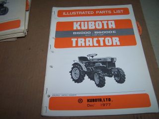 KUBOTA B6000 B6000E TRACTOR ILLUSTRATED PARTS LIST / MANUAL