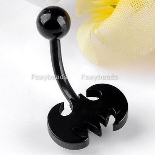 Newly listed 14G Black Stainless Steel Batman Symbol Body Belly Navel 