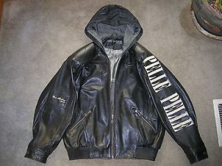 Pelle Pelle Black Leather Hooded Jacket Marc Buchanan PellePelle 