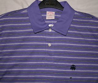 NWT Mens Brooks Brothers 346 Soft Cotton Purple Striped Polo Shirt 