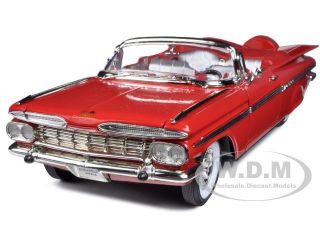 1959 CHEVROLET IMPALA CONVERTIBLE RED 1/18 BY ROAD SIGNATURE 92118