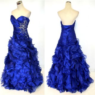 NWT Mac Duggal COUTURE 4844H Sapphire Blue 2012 Prom Pageant Gown 8