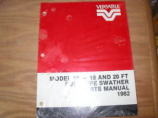 versatile model 10 18 20 swather parts manual year 1982