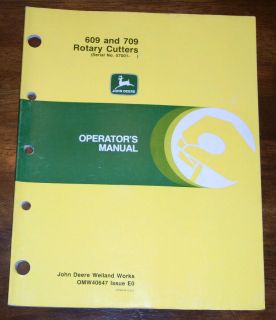 john deere 609 709 rotary cutters operators manual time left