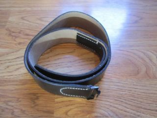 REPRODUCTION WWII GERMAN ARMY BLACK LEATHER SERVICE EQUIPMENT BELT TO 