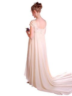 Vintage Wedding Dress Empire Waist Gwinevere Silk Chiffon 1968 Small