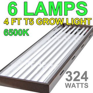 VG 46 T5 Grow Light Hydroponics Sun 6 Lamps Veg 6500K Fluorescent 