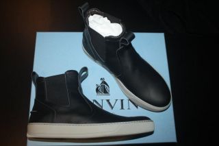 NEW LANVIN FW2012 BLACK LEATHER CHELSEA SNEAKERS by LUCAS OSSENDRIJVER