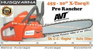 husqvarna professional x torq 455 20 chainsaw 56cc fast shipping