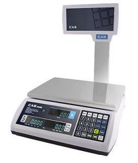 CAS S 2000 JR with Pole Price Computing Scale VFD Display 30 LB Legal 