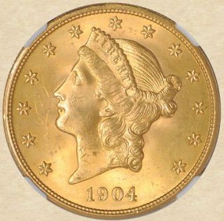 1904 $ 20 gold liberty ms65 ngc one day shipping