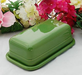 htf emile henry couleurs green butter dish w lid time