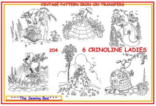 204 6 crinoline lady embroidery transfer patterns 