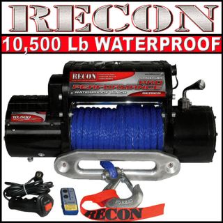 new recon 10500lb waterproof winch with synthetic rope  