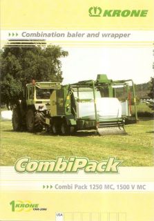 Farm Implement Brochure   Krone   1250 1500V MC   Baler Wrapper   2006 