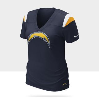 Nike Fashion V Neck NFL Chargers Womens T Shirt 469946_419_A
