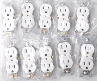 15Amp 20Amp Duplex Outlets Receptacles White Ivory