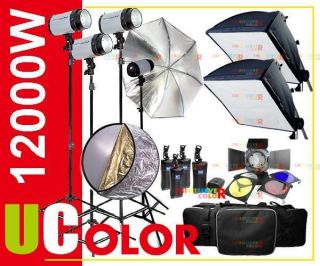 1200W Strobe Studio Flash Lighting Kit 300W x 4 Light for Nikon D600 