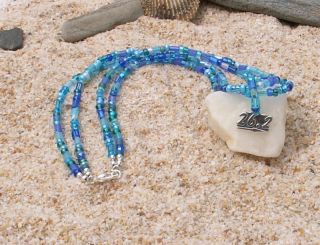 26 2 Full Marathon Charm Jewelry Blue Beaded Necklace