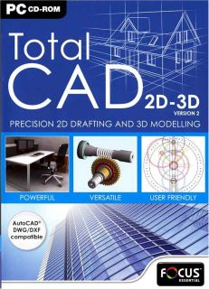 Brand New Computer PC Software Program TOTAL CAD 2D 3D   VERSION 2